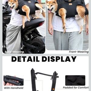 Black Dog Carrier Harness Backpack - Front & Back Wear